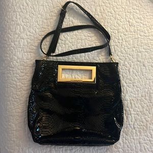 Michael Kors Black Shoulder Bag with Gold Accents